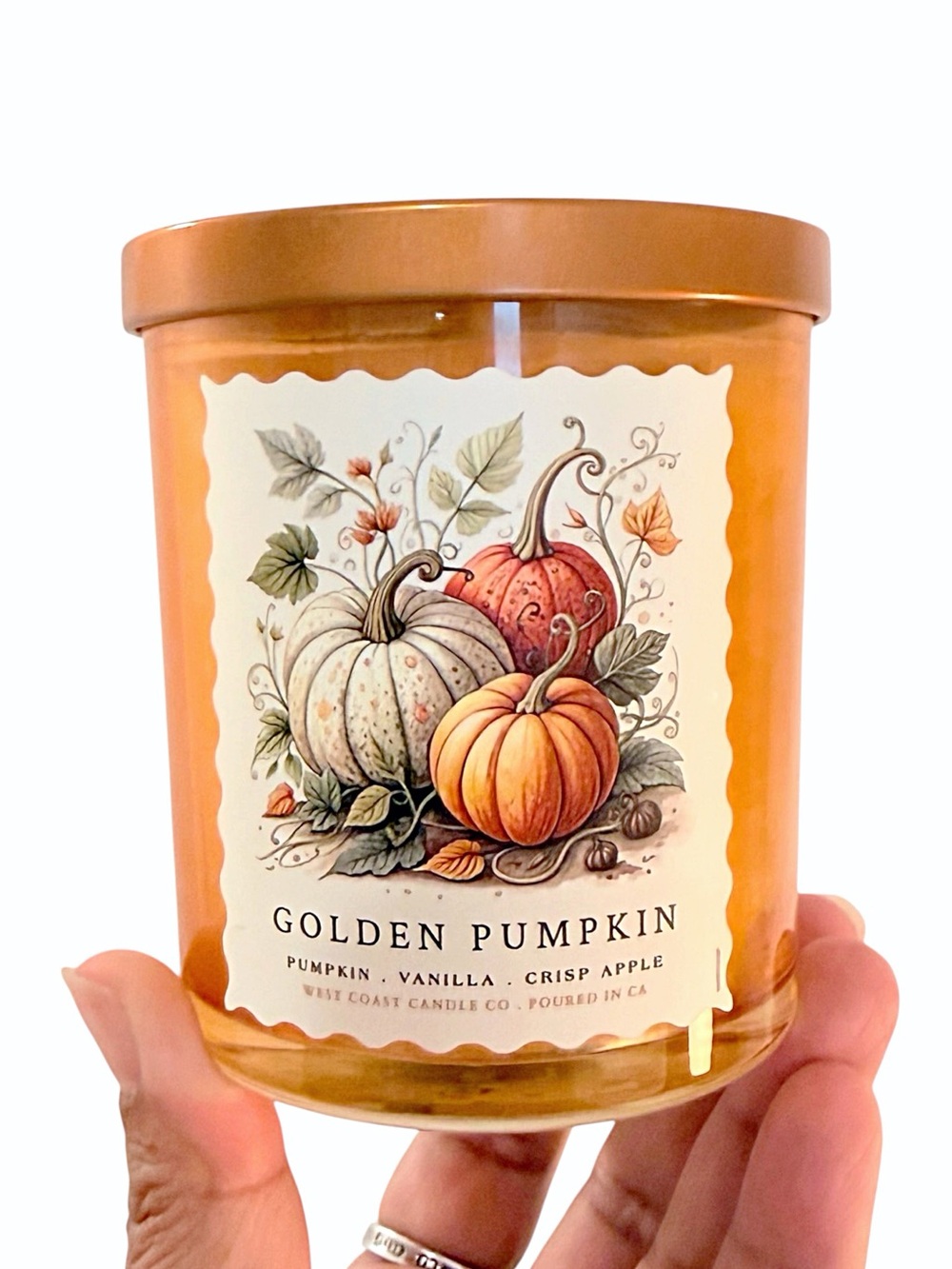 Leoben Company Golden Pumpkin Luxury Scented Candle - Orange